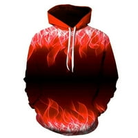 Мъжки качулки 3D отпечатани цветни пожарни графични пуловер качулки смешни черна суитчър за ежедневен размер на спортно облекло
