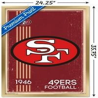 Сан Франциско 49ерс-ретро плакат за стена с лого, 22.375 34