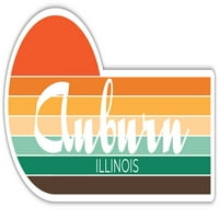 Auburn Illinois Sticker Retro Vintage Sunset City 70S Естетичен дизайн