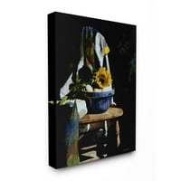 Ступел Индъстрис слънчоглед кънтри стол Тъмно Натюрморт дизайн живопис От Хайде прес, 30 40