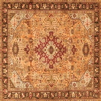 Ahgly Company Indoor Square Medallion Orange Traditional Area Cugs, 4 'квадрат