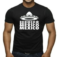 Мъжки мексико мексико шапка v черна тениска 3x-голяма