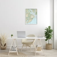 Ступел индустрии Хилтън главата Южна Каролина крайбрежна морска карта реколта Живопис бяла рамка изкуство печат стена изкуство, 30, дизайн от Дафне Полсели