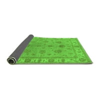 Ahgly Company Indoor Rectangle Oriental Green Industrial Area Rugs, 7 '10'
