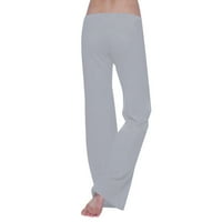 Pyju дамски панталони за йога, плюс размери тренировка фитнес суитчъри направо широки панталони за крака с джобове