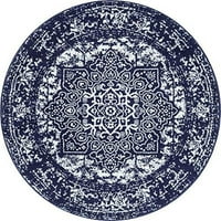 Арлингтън колекция килим-ft кръг тъмносин килим със средно пили, идеален за кухни, трапезарии