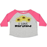 Inktastic I Love Maryland Black Eyed Susans Flowers Gift Toddler Boy или Thddler Girl тениска