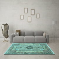 Ahgly Company Indoor Square Persian Light Blue Traditional Area Rugs, 4 'квадрат