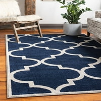 Колекция Trellis Modern Morroccan, вдъхновена от решетъчната зона за дизайн на килим, правоъгълна 9 '0 ”12' 2” сив тен