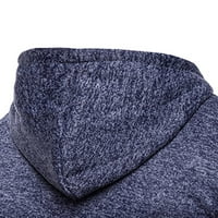 Мъжки суичър за качулка спорт джоб зимен блуза сплайсиране лента дълъг ръкав кръгла шия качулка качулка