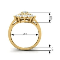 4. CTW овална форма естествен цитрин 10k розово злато пасианс жени сватбен пръстен
