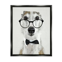 Ступел Смешно Куче Официално Папийонка Очила Животни & Насекоми Живопис Черно Плаване Рамкирани Изкуство Печат Стена Изкуство