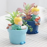 Jolly Little Prince Flower Pots Creative Boy Suctermer Planter Pots Mini смоли растения Контейнери за декорация на работния офис