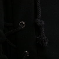 аутици качулки за мъже тенденция солиден цвят тъмен дълъг качулка свободен пуловер палта дамски върхове падане върхове за жени черно