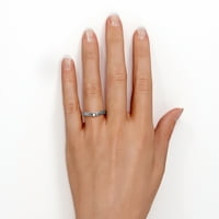 Флорален филигран-Цветна гравирана Сватбена халка-Шеврон извит подреждащ се пръстен - 10к Бяло Злато
