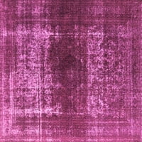 Ahgly Company Indoor Square Oriental Pink Industrial Area Rugs, 4 'квадрат