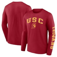 Мъжки фанатици Марка кардинал USC Trojans затруднена арка над логото тениска с дълъг ръкав