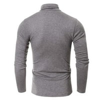 Мъжки класически твърд цвят Slim Fit Turtleneck Дълъг ръкав Pullover Basiclayer тениска на тениска