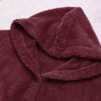 Палто за жени модни жени копче палто върхове от качулка пуловер пуловер женски якета палта + l