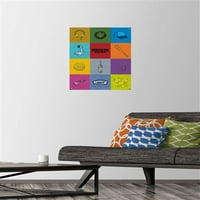 Netfli Stranger Things - Минималистични икони Стенски плакат с бутални щифтове, 14.725 22.375