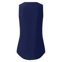 Плюс размер Блузи За Жени Случайни Реколта Многоцветен цип нагоре и врата без ръкави Потници на клирънс