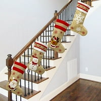Коледа Санта Снежинка Снежен Човек Лос Висулка Съхранение Чанта Коледа Чорапи Декор