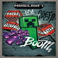 Minecraft - Creeper Не влизайте с стенен плакат, 22.375 34 рамки