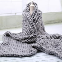 Плетено одеяло Chenille хвърляне - топло меко уютно за диван легло Boho Decor Decor Grey 23.6*23.6
