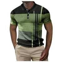 Ризи за голф за мъже сухо прилягане на печат с къс ръкав влага влага поло