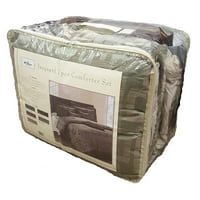 Jocelyn 7 -Piece Sage Green & Gold Jacquard Printed Comforter Set Overstock Sale - Размер на крал