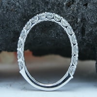 Ct.T.W Round Cut Lab създаде Moissanite Diamond Eternity Wedding Band Ring за жени в 10K твърдо бяло злато -9.5