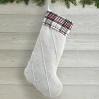 Моята Тексаска Къща Пресли Ярко Бели Карирани Коледни Чорапи, 21