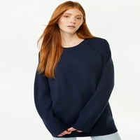 Безплатен монтаж Дамски туника пуловер с дълги реглан ръкави, средно тегло