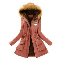 Съвпадащи бутони тънък дълъг ръкав блуза зима изходни палта палто яке дамски зимна топла тънка качулка женско палто