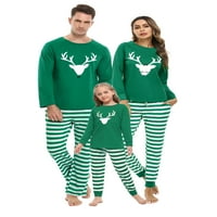 Purcoar Classic Коледна еленска печат Съвпадаща семейна коледна пижама комплект