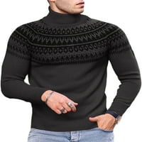 Lumento мъжки пуловер с дълъг ръкав джъмпер върхове костенурка Платколитна пуловери Плетене пуловер Зимно топло сиво m