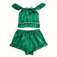 Комплект за бельо на Zuwimk, женско бельо копринен сутиен с копринен бралет и панталон зелено, m