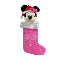 Дисни Мини Маус 3д плюшен Коледен чорап, висок, розов