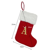Duixinghas Коледни чорапи трайни луксозни писма с бродирани плетени коледни чорапи висулка Коледен декор