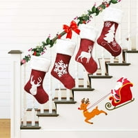 Коледни декорации Просвещение Коледна украса чорапи Фестивал печат подарък чанта за подарък за бонбони за бонбони